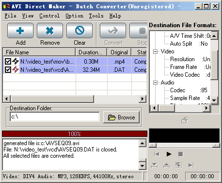 AVI Direct Maker screenshot AVI Direct Maker screenshot
